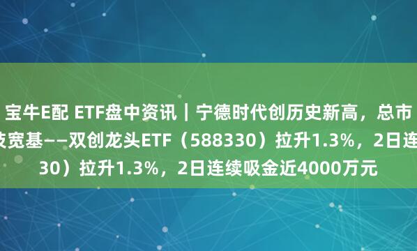 宝牛E配 ETF盘中资讯｜宁德时代创历史新高，总市值超越茅台！硬科技宽基——双创龙头ETF（588330）拉升1.3%，2日连续吸金近4000万元